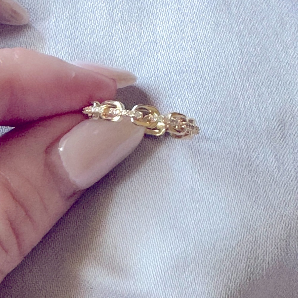 Stax 18k Gold Chain Link Diamond Ring - Picture 4 of 9